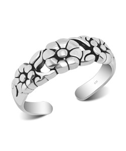 Floral Silver Toe Ring TR-440